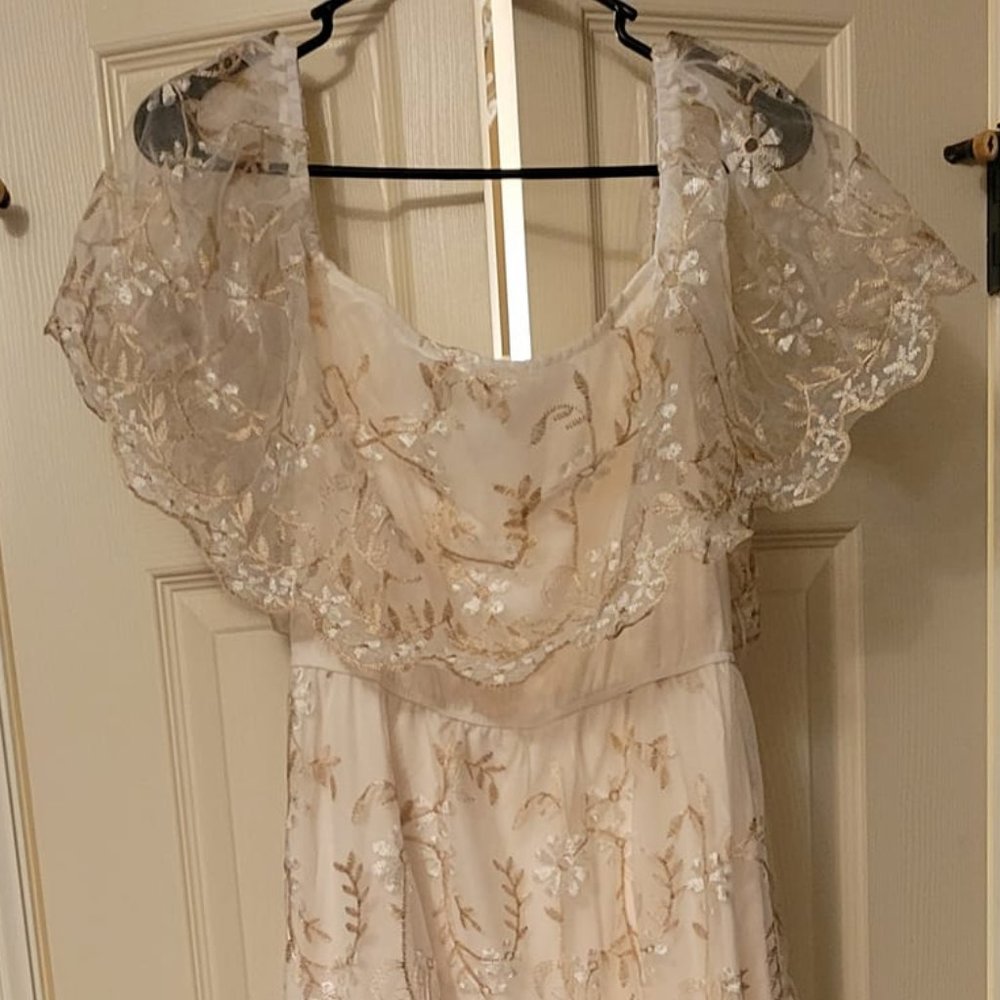 Aurora Off Shoulder Maxi Dress | Gold Thread